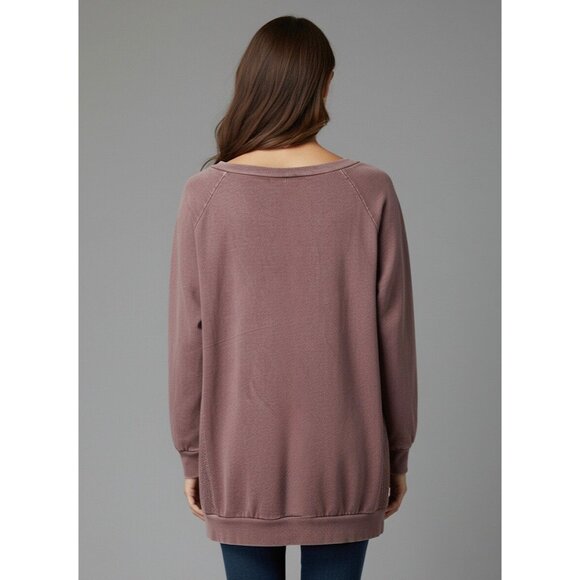 Vtg 90s B.L.E.U. Mauve Pink Lace & Studded Slouchy Sweatshirt | Y2K Grunge Boho - Picture 5 of 16